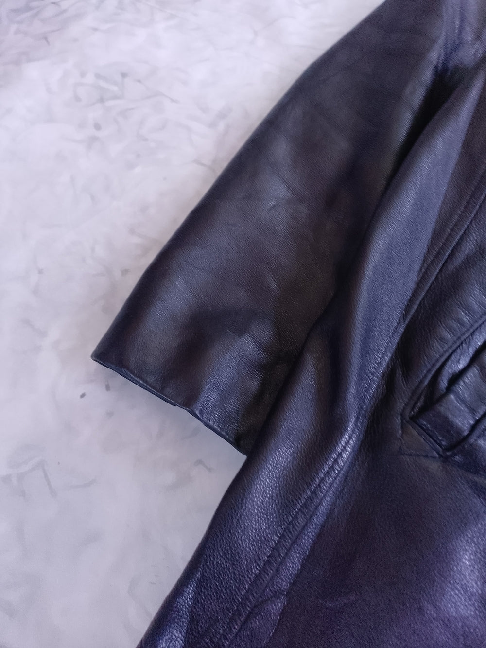 Vintage 90s Men's Black Leather Button-Front Coat Classic Style