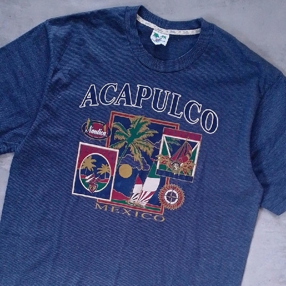 Vintage 90s Acapulco MEXICO Graphic T-Shirt Tourist Single Stitch