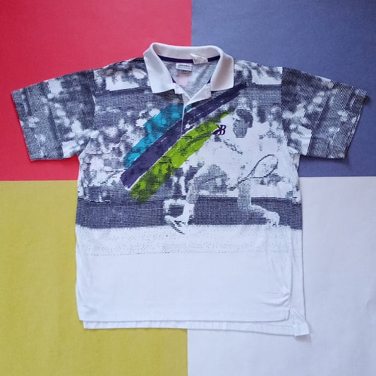 Vintage Brooks Tennis Full Print Polo Shirt