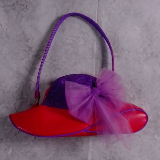 Red Hat Society Red & Purple Sequin Hat Shaped Purse