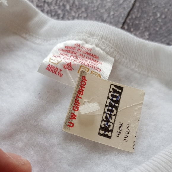 Vintage 90s University of Waterloo White Sweater Crewneck