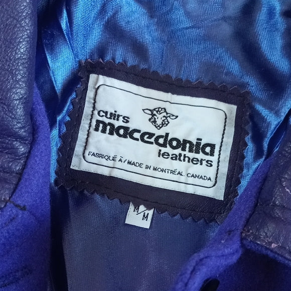 Vintage 80s/90s Cuirs Macedonia Leather Wool Jacket