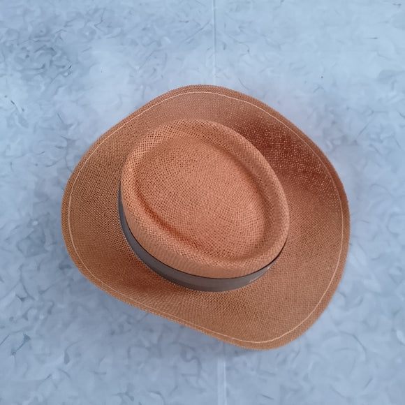 Vintage Straw Cowboy Hat Mercedes-Benz Logo Rancher Western Hat ATEXACE UNIHAT