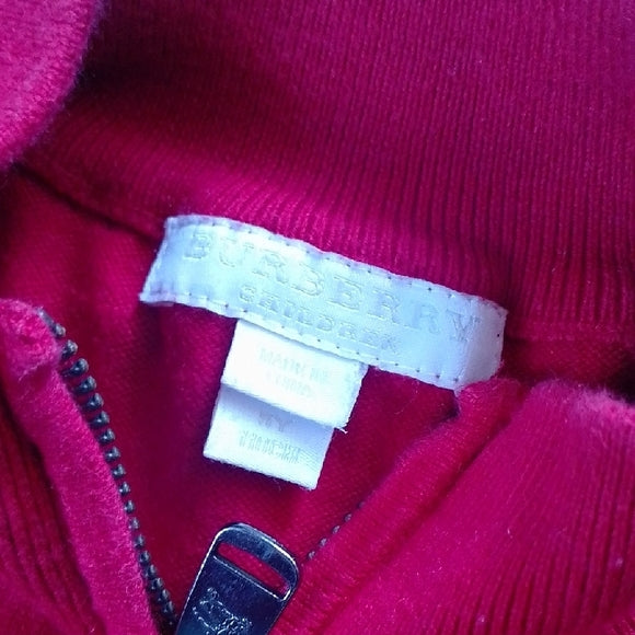 BURBERRY CHILDREN RED SWEATER ZIP UP