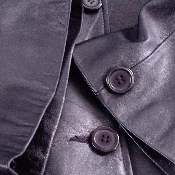 IDENTITY LEATHER FLARED ARMS JACKET