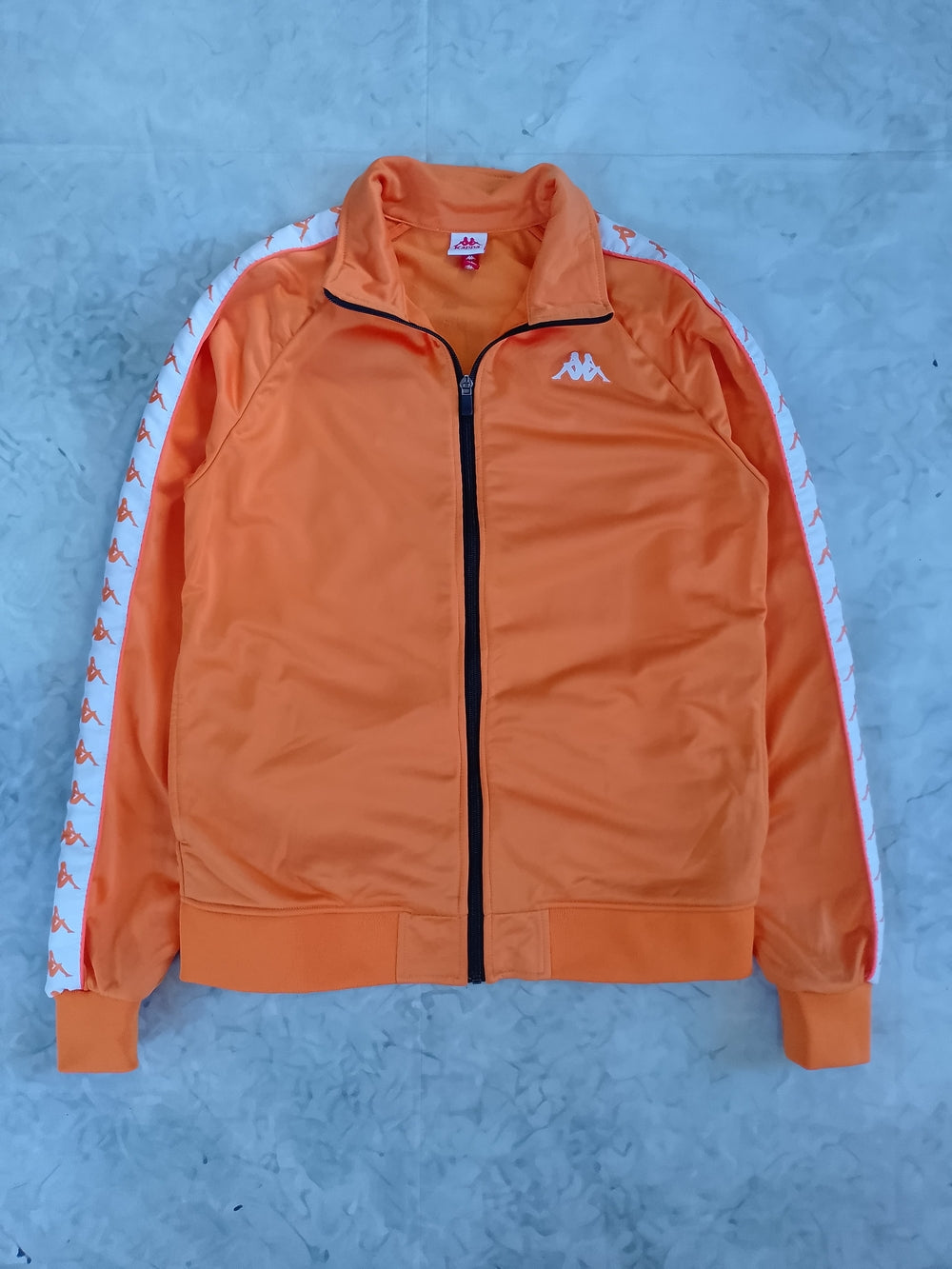 Kappa Men's Orange Track Jacket with Logo Tape
