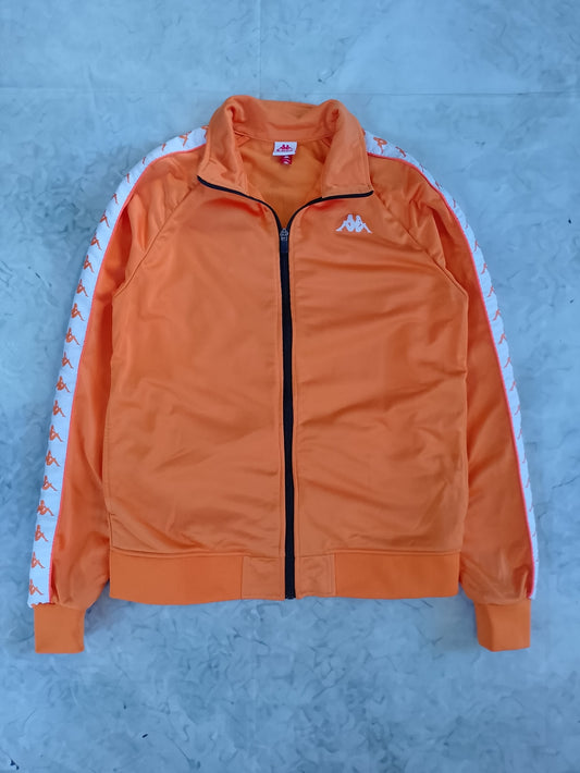 Kappa Men's Orange Track Jacket with Logo Tape