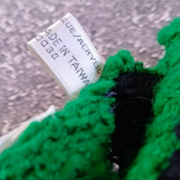 VINTAGE 90s Big Fluffy Wide Arms Green and Black Striped Sweater