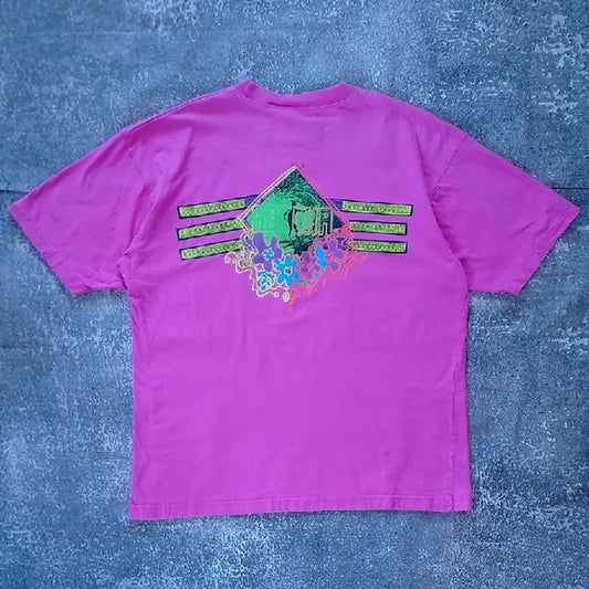 VINTAGE '90s GOTCHA PINK SURFER GRAPHIC T-SHIRT
