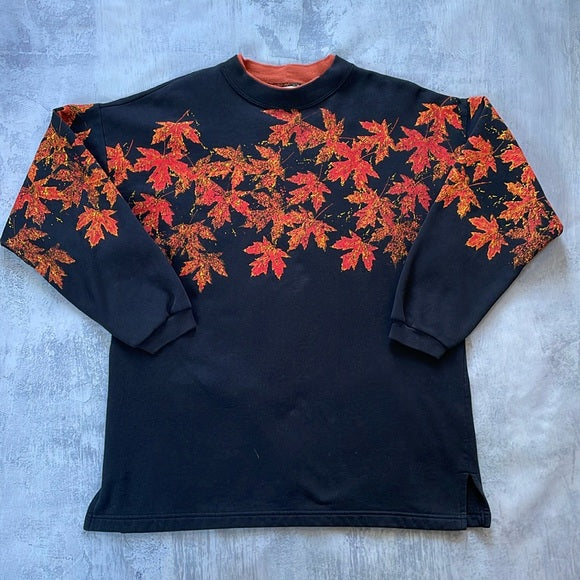 Vintage 90s Falling Autumn Leaves Coldwater Creek Crewneck Sweater Unisex