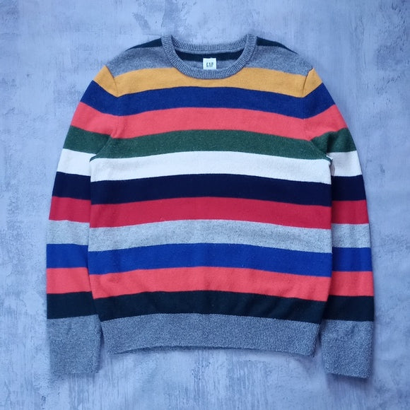 GAP Multi Colour Crazy Striped Merino Wool Sweater