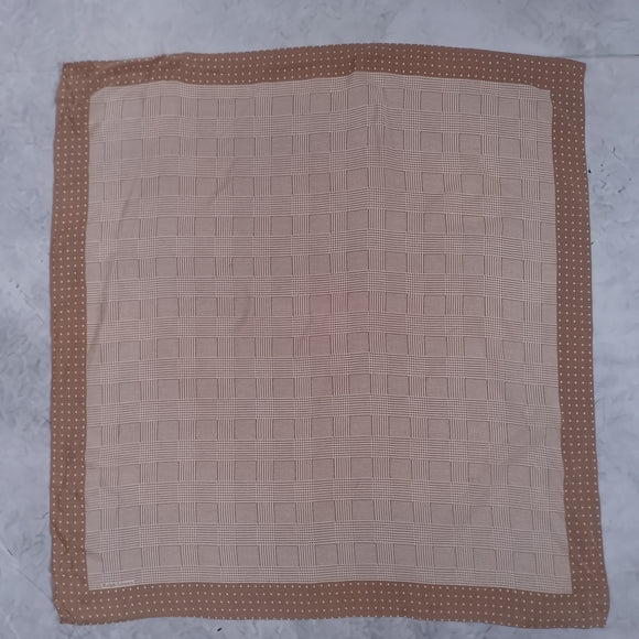 Vintage Ralph Lauren Silk Scarf – Brown & Tan – 34”