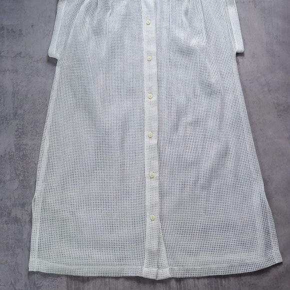 Vintage 90s Dotti Mesh Button-Up Long Shirt