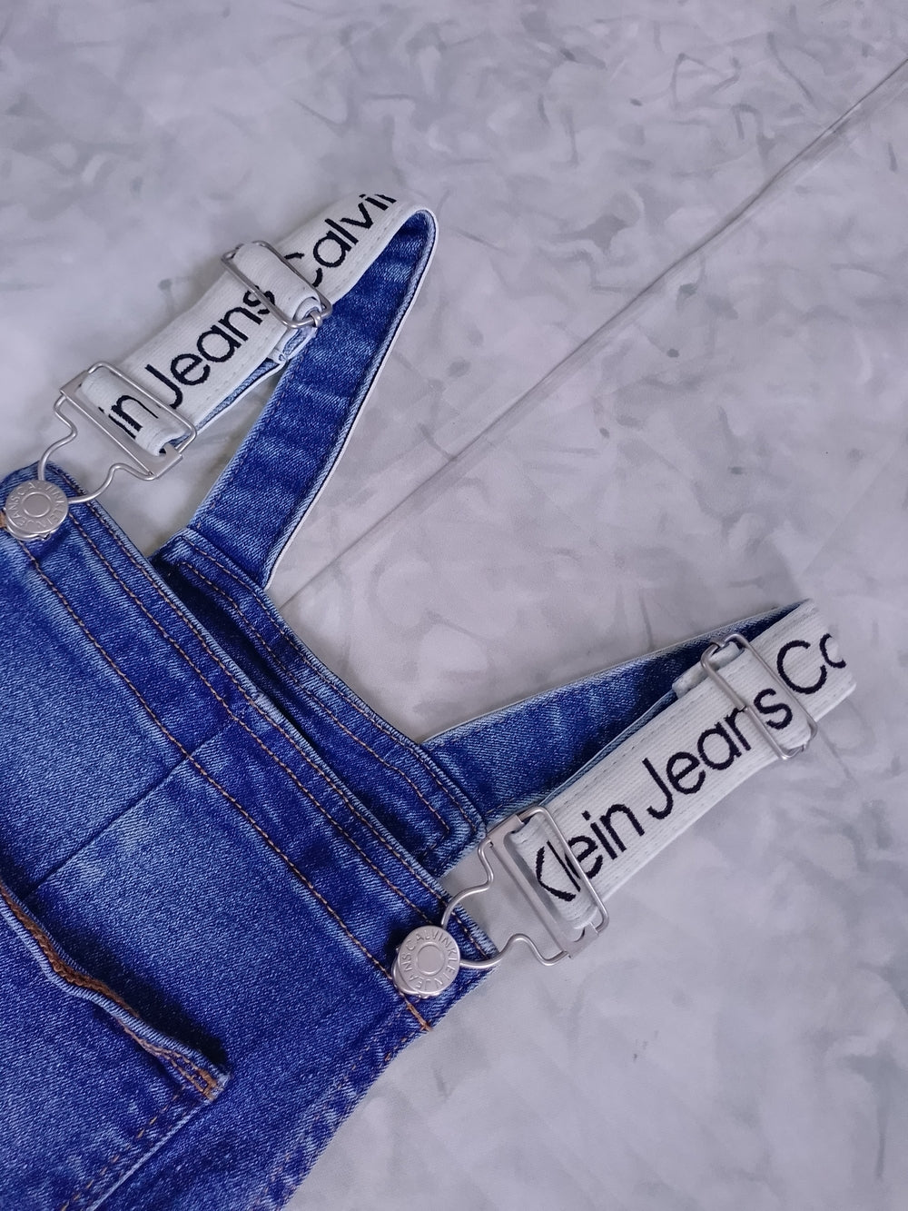 Calvin Klein Denim Blue Women's Jean Overalls - Classic Dungaree Style