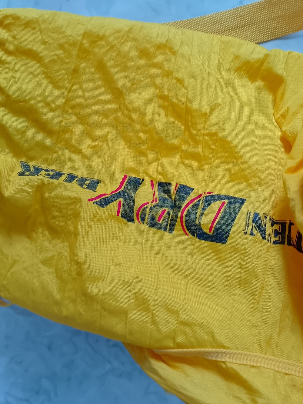 Vintage 90s Holsten Dry Bier Yellow Canvas Tote Bag TENNIS RACKET