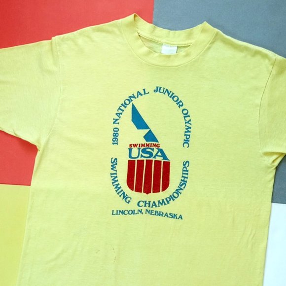 Vintage 1980 National Jr. Olympics Swimming Championships Single Stitch T-Shirt