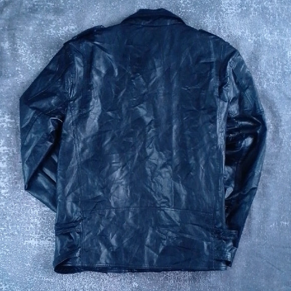 Black Faux Leather Biker Jacket