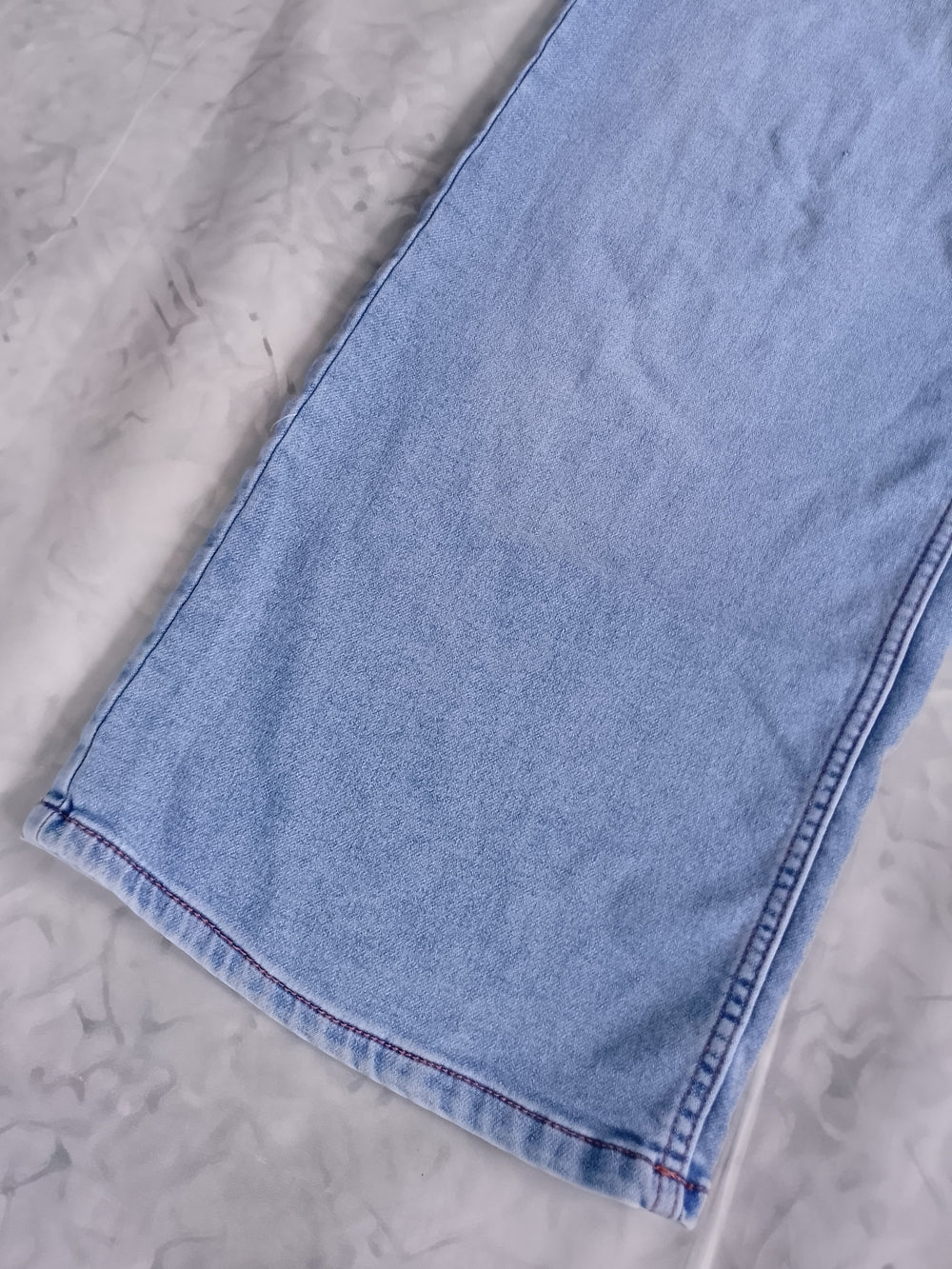 Light Wash Drawstring Wide Leg Jeans