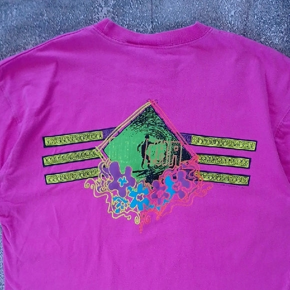 VINTAGE '90s GOTCHA PINK SURFER GRAPHIC T-SHIRT