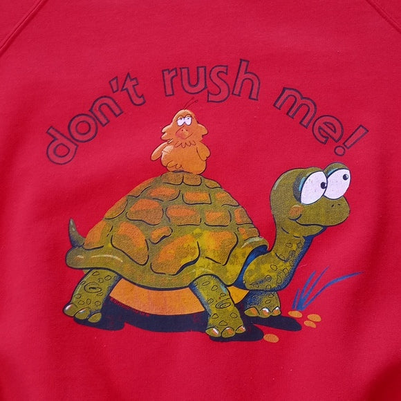 Vintage 1986 Don't Rush Me Bird Sitting On Turtle MegaSport Sweater Unisex