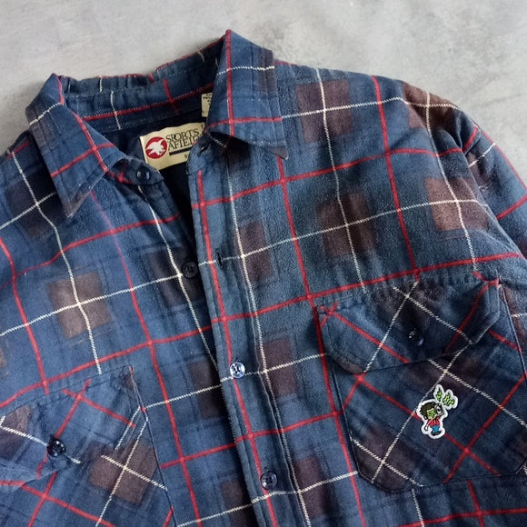 Vintage 90s Cowboy on Horse Silhouette Patchwork Plaid Button-Up Jacket UNISEX