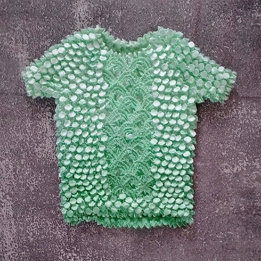 VINTAGE Y2K  Lime Green Popcorn Bubble Crinkle Blouse SPICE GIRLS STYLE