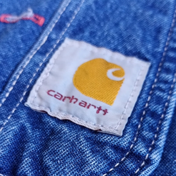 Carhartt Blue Denim Overalls Hammer Loop MENS UNISEX