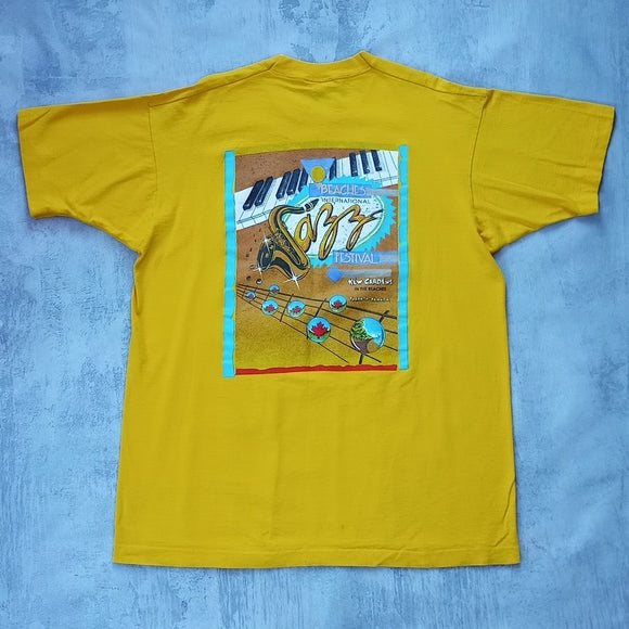 VINTAGE 90s Toronto Beaches International Jazz Festival T-Shirt Single Stitch