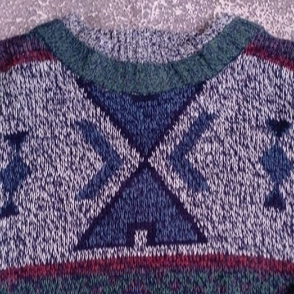 Vintage 90s Michael Gerald Patterned Sweater Uncle Phil Ugly Grandpa