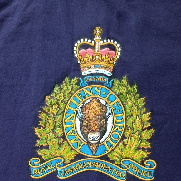 Vintage 90s RCMP Royal Canadian Mounted Police Single Stitch Tee
