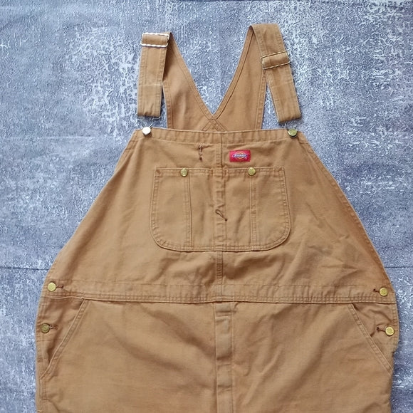 Dickies Brown Denim Overalls WORKWEAR UNISEX WIDE W216490