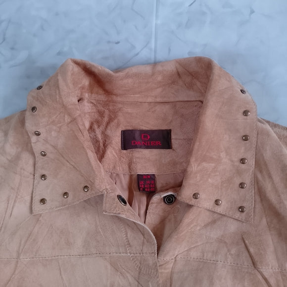 DANIER Women's Tan Suede Studded Jacket