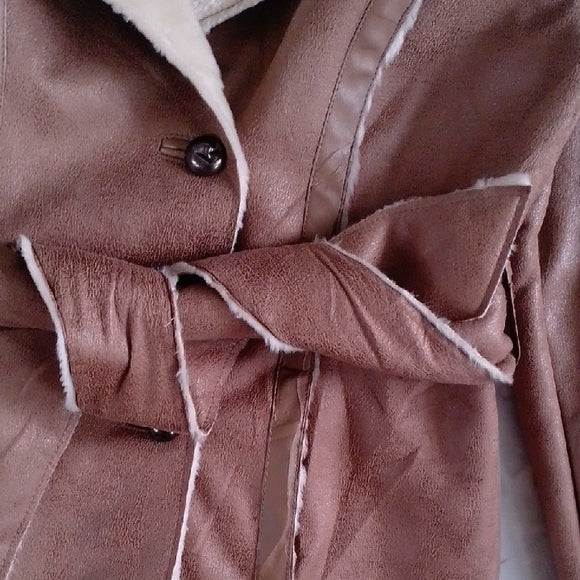 Women's Tan Jacket with Cream Accents Point Zero Nicole Benisti