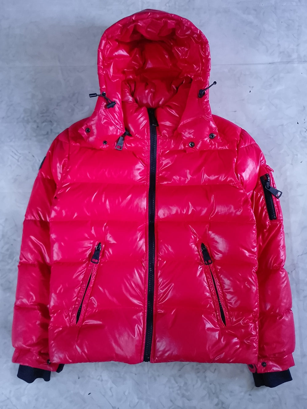 SAM. NEW YORK Red Puffer Down Hooded Jacket