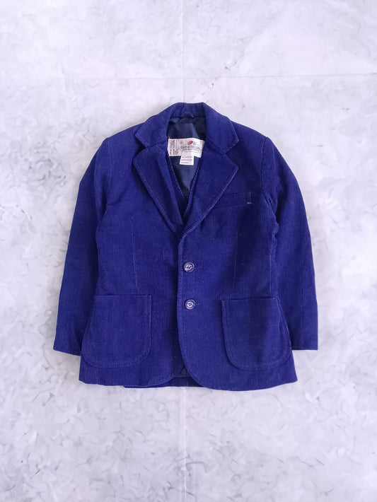 Vintage 80s Matching Vest And Blazer Jacket Kids Corduroy - Fruit Of The Loom