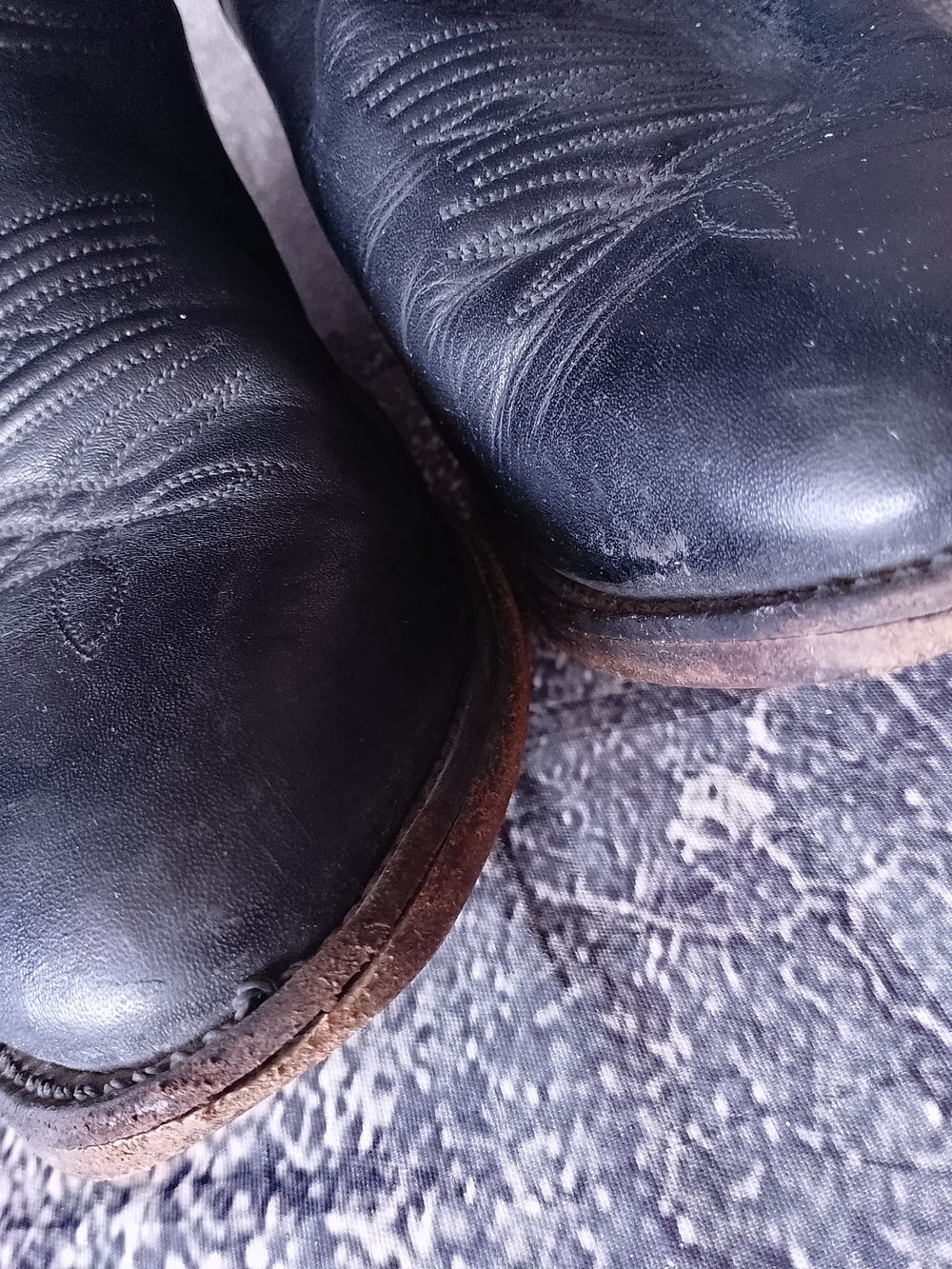 Vintage Boulet Black Leather Western Cowboy Boots, Country Rodeo 3E S J259704 95