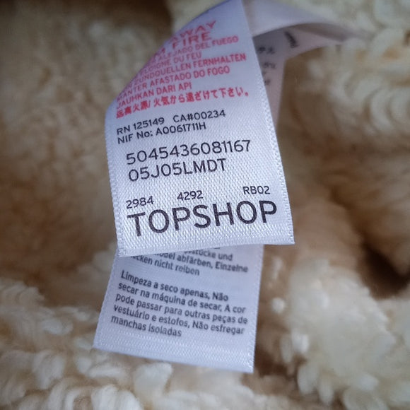 TOPSHOP MOTO SHERPA JACKET DENIM