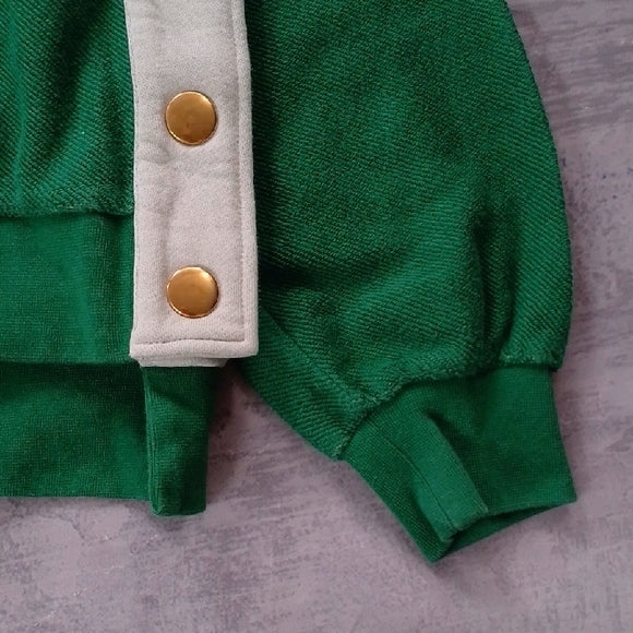 Philosophy EST 1984 Green and White Crewneck Sweater TEAR AWAY G.E.M.