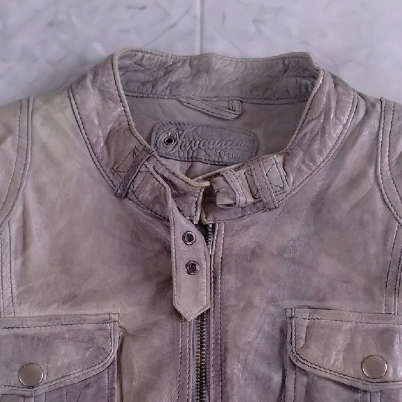 SHEEP NAPPA LEATHER JACKET GREY FAVOURITES YESSICA