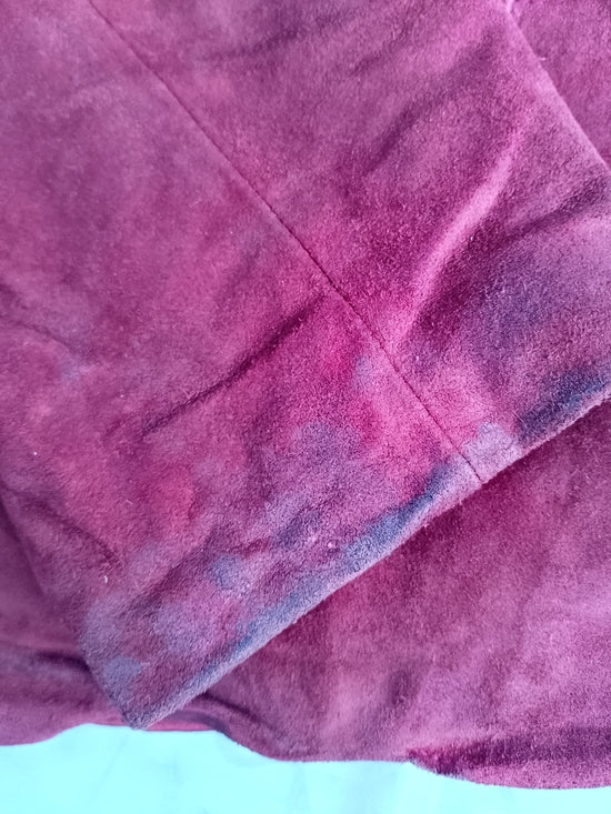ANN TAYLOR Red Suede Button-Front Women's Jacket