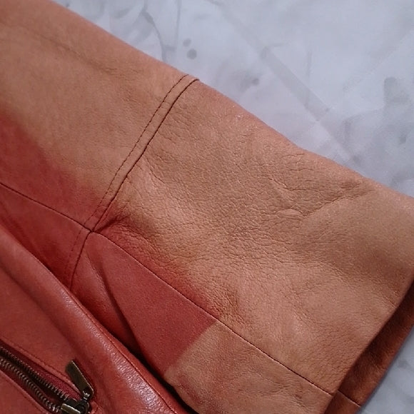 Vintage 90s Faux Fur Trim Leather Jacket