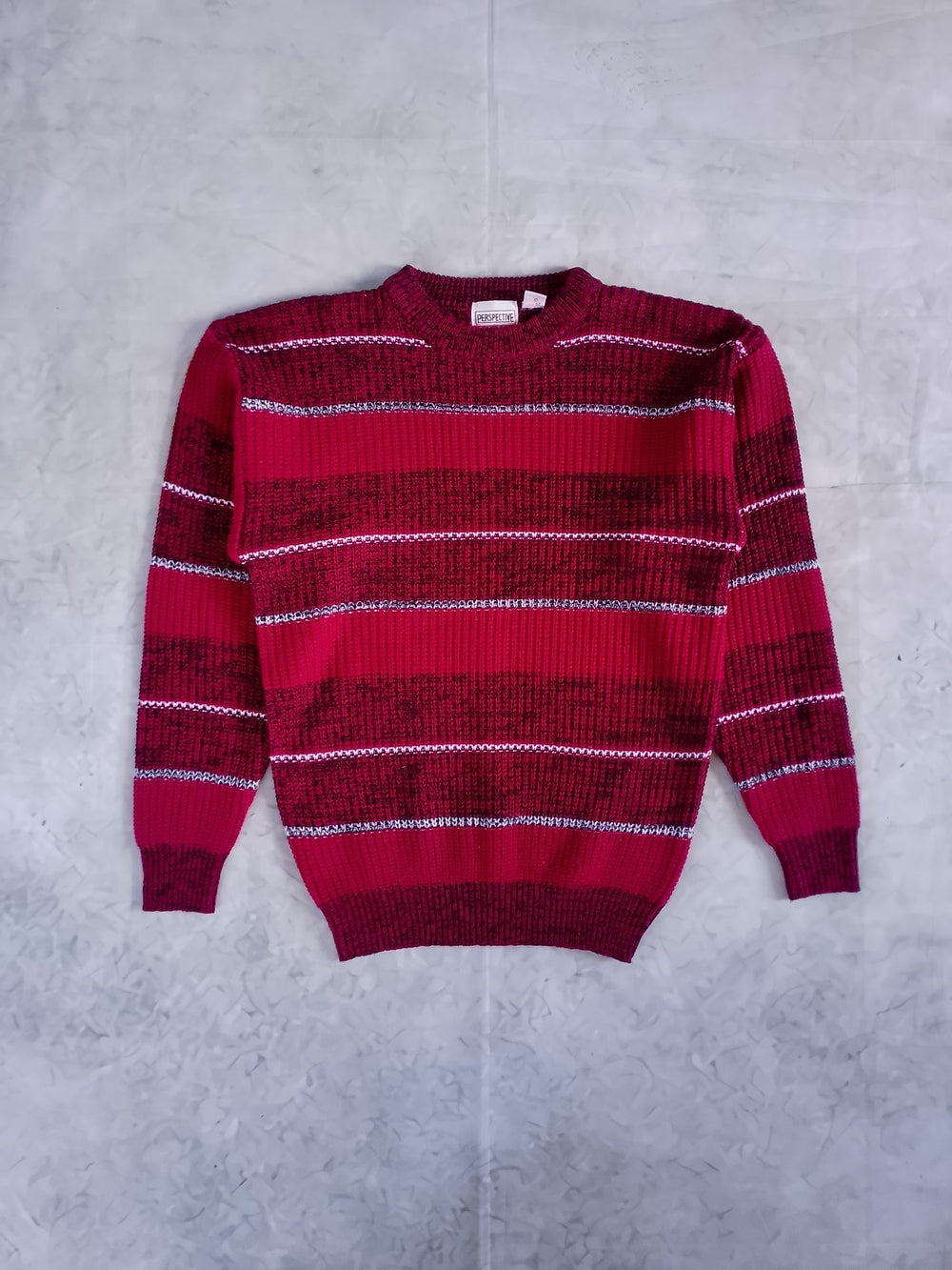 Vintage 90s Ugly Dad/Grandpa Sweater Red Striped