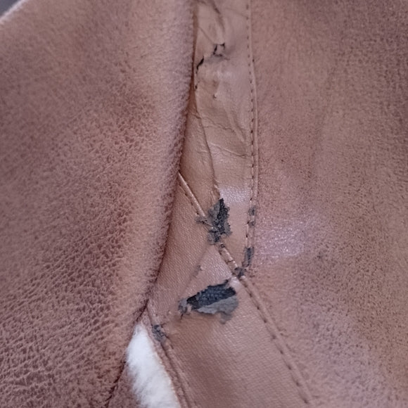 Women's Tan Jacket with Cream Accents Point Zero Nicole Benisti