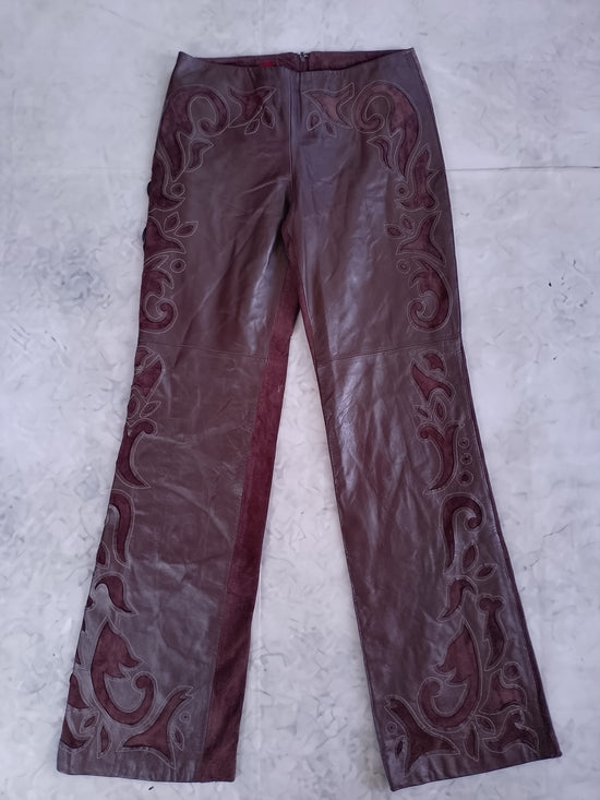 VINTAGE DANIER WESTERN STYLE Embroidered Leather Pants FLARE