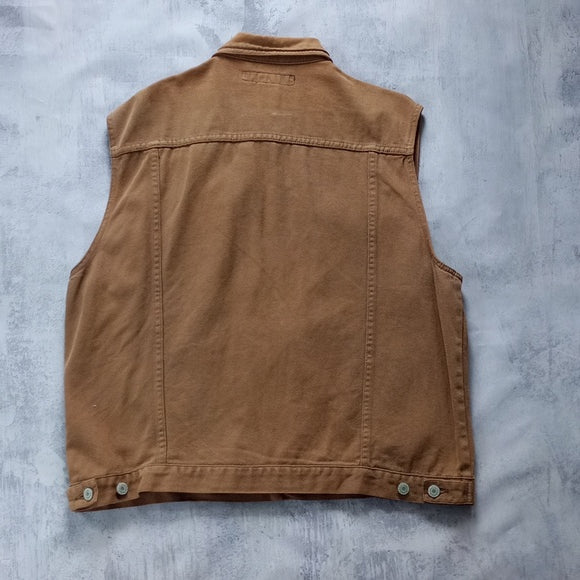 Vintage 90s Club Monaco Jeans Denim Brown Vest