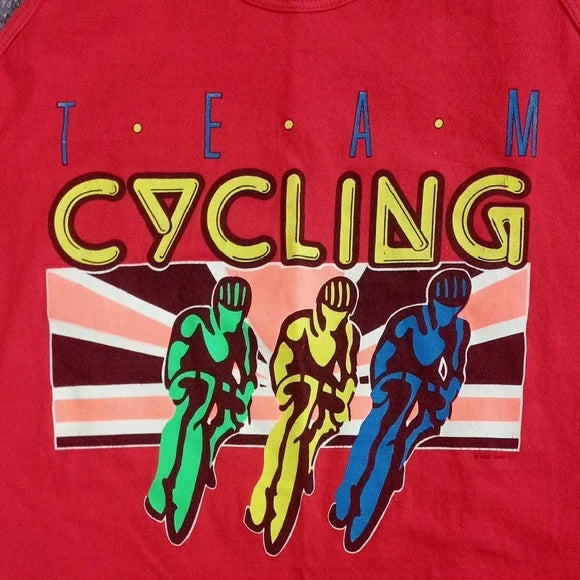 Vintage 1990 TEAM CYCLING MUSCLE SHIRT SINGLE STITCH