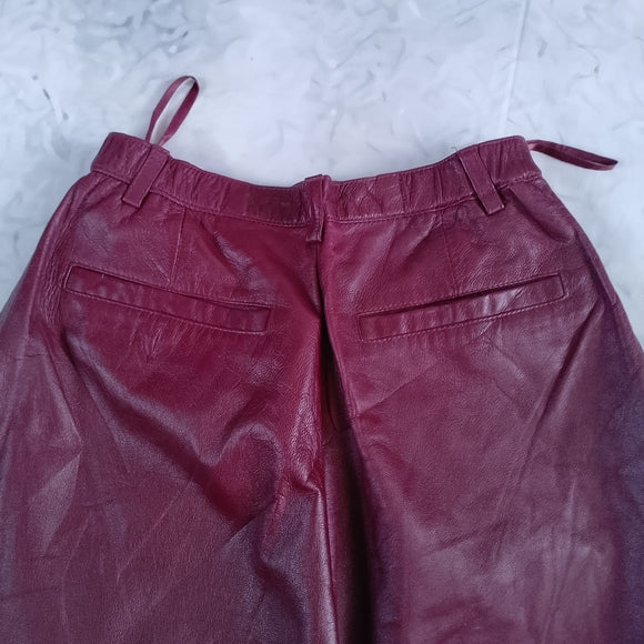 Vintage 90s NANCY HELLER Burgundy Leather Pants