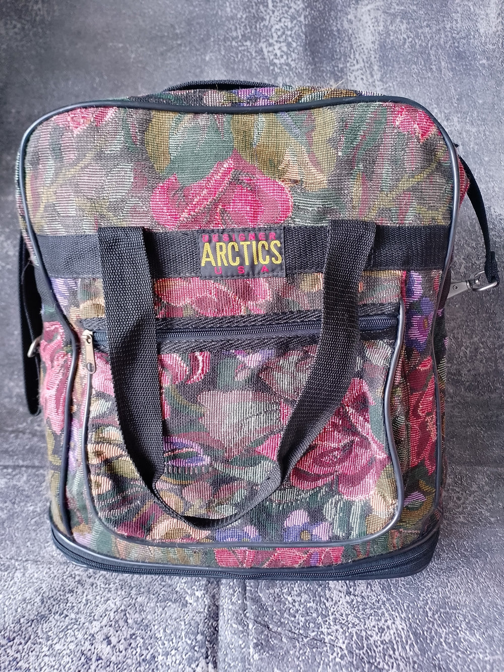 Vintage ARCTICS USA Floral Tote Travel Bag - Expandable