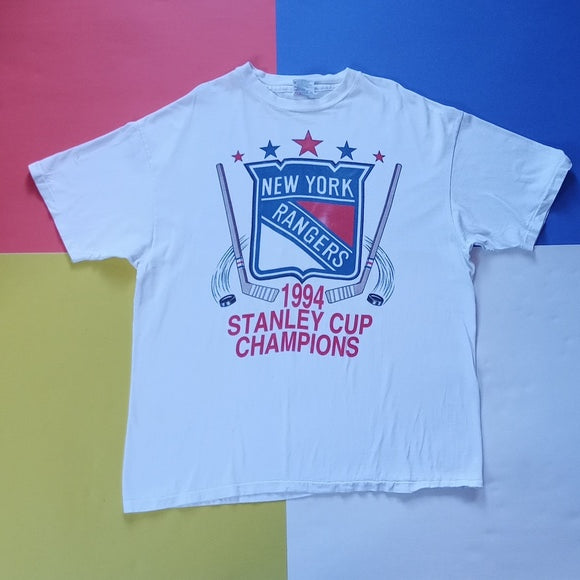 Vintage 1994 NHL New York Rangers Stanley Cup Champions Single Stitch T-Shirt Un