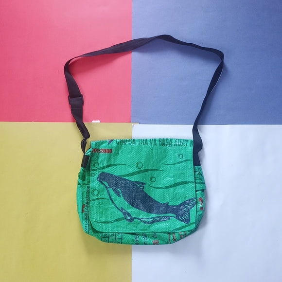 Handmade Catfish Gecko Traders 100% Recycled Material Messenger Bag